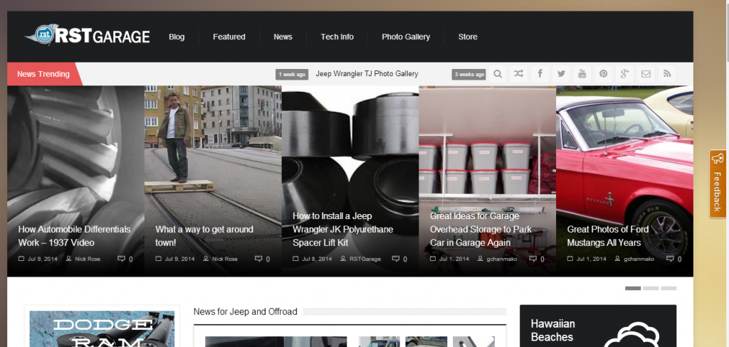 RSTGarage Magazine Blog Screen Shot