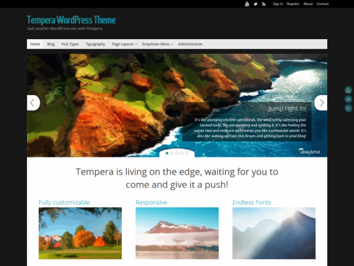 WordPress Theme Review of Tempera a 4 Star Theme