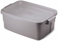 Rubbermaid FG2214TPSTEEL Roughneck Storage Tote Box, 10-Gallon, Steel, Case of 8 