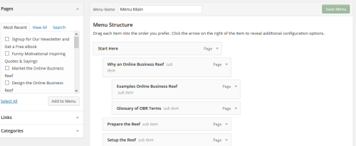 How to Setup the Main Navigation and Menu Structure